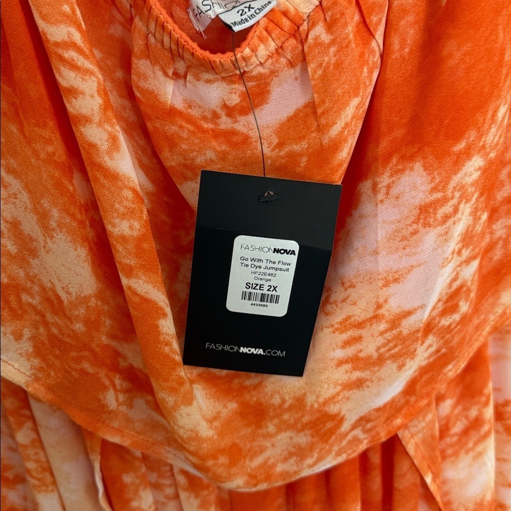 New Fashion Nova Strapless Orange Jumpsuit - Picture 5 of 5